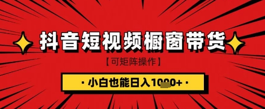 抖音短视频食品橱窗带货，小白轻松上手日入1k+【揭秘】-站源网