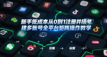 新手低成本从0到1注册并搭建多账号全平台矩阵操作教学，手机号-邮箱-IP-工具-站源网