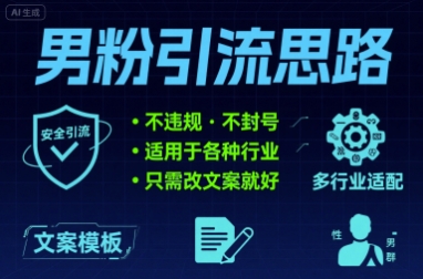 男粉引流思路不违规 不封号 适用于各种行业只需改文案就好-站源网