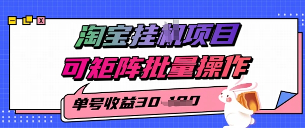 淘宝挂G项目，单号30，可矩阵批量操作-站源网