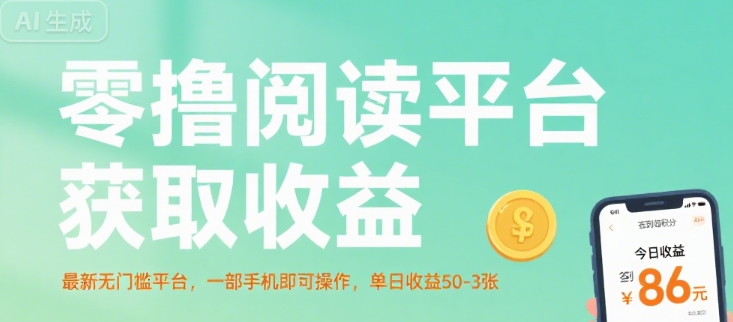 零撸阅读平台获取收益，最新无门槛平台，一部手机即可操作，单日收益50-3张【揭秘】-站源网
