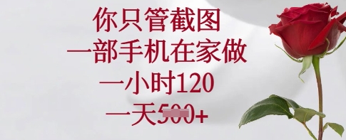 你只管截图，一部手机在家做，一小时120.一天5张【揭秘】-站源网
