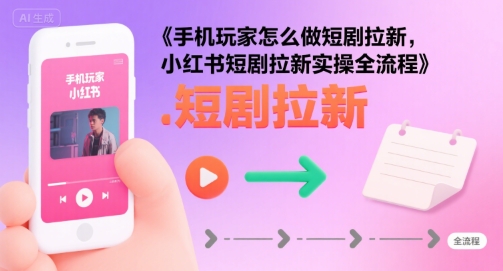 手机玩家怎么做短剧拉新，小红书短剧拉新实操全流程-站源网