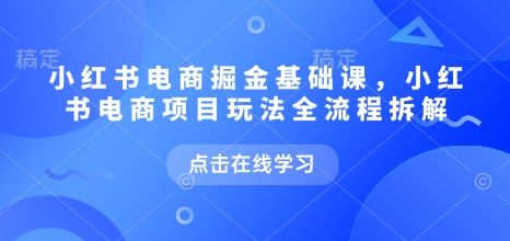 小红书电商掘金课，小红书电商项目玩法全流程拆解（更新7月）-站源网