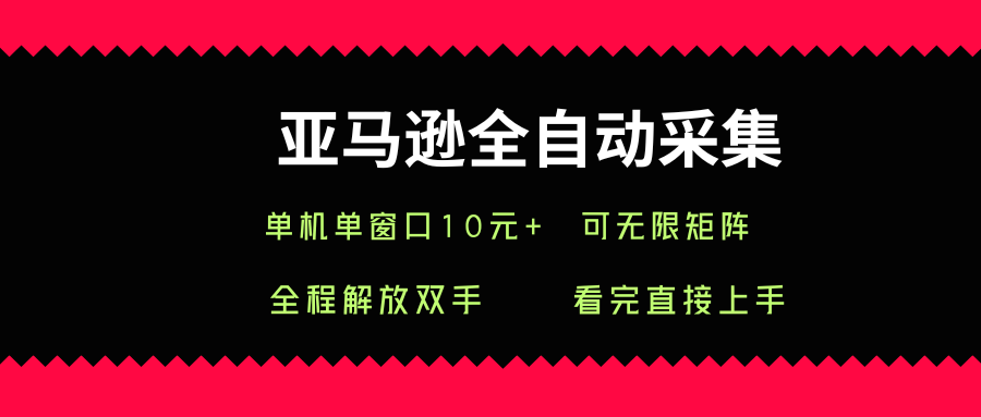 亚马逊全自动采集，单机单窗口一天10+，可无限矩阵去做【揭秘】-站源网
