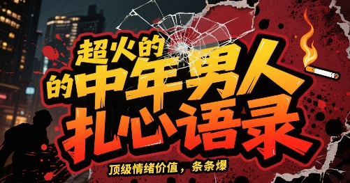 超火的中年男人扎心语录，顶级情绪价值，条条爆，AI操作简单-站源网