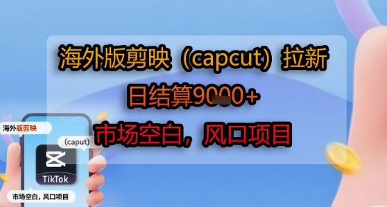 海外版剪映(capcut)拉新，日结算1k+，市场空白，风口项目-站源网