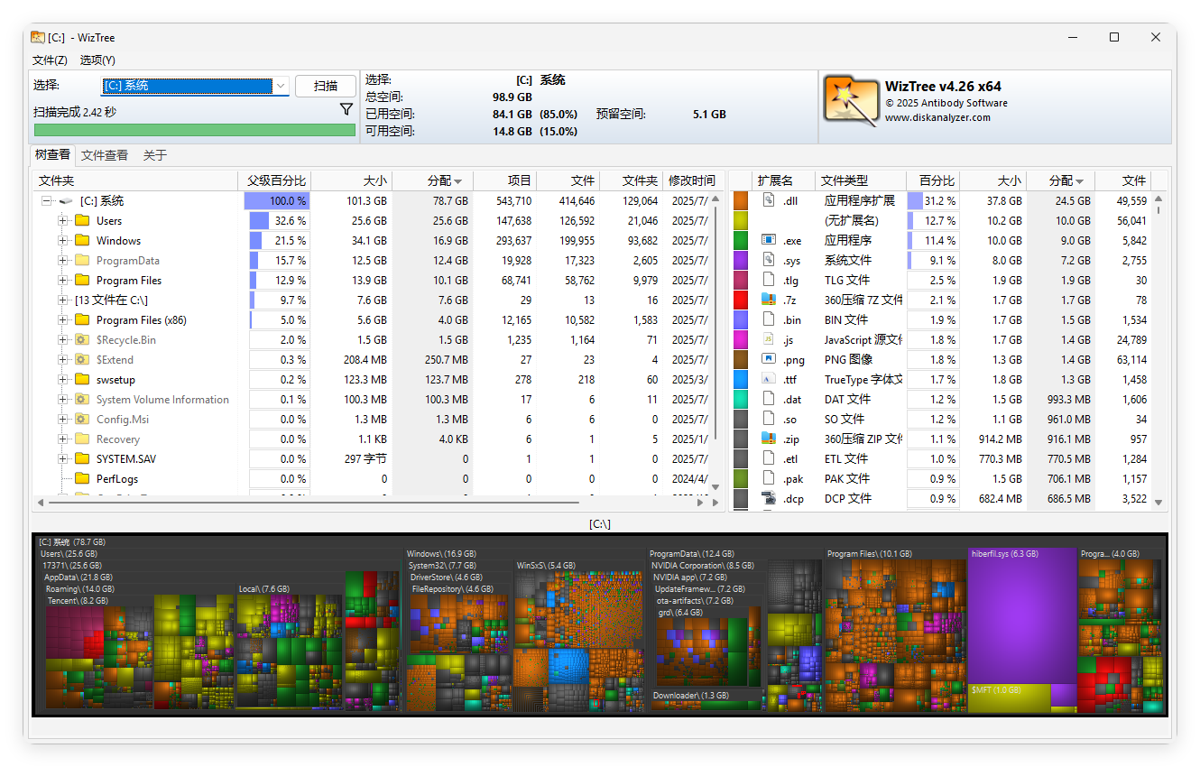 WizTree磁盘分析工具v4.26便携版-站源网