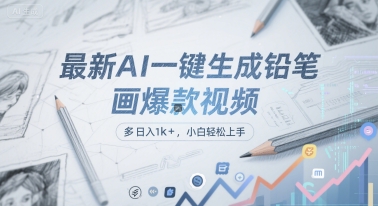 最新AI一键生成铅笔画爆款视频，多平台分发，日 入1k+，小白轻松上手【揭秘】-站源网
