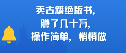 卖古籍绝版书，挣了几十个，操作简单，悄悄做-站源网