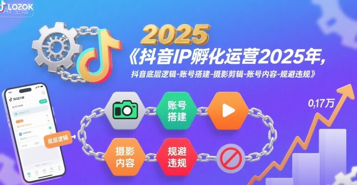 抖音IP孵化运营2025年，抖音底层逻辑-账号搭建-摄影剪辑-账号内容-规避违规-站源网
