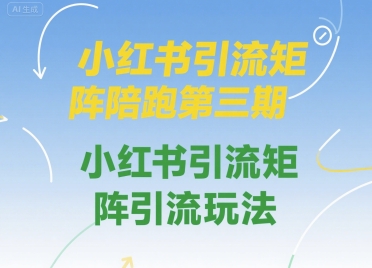 小红书引流矩阵陪跑第三期，小红书引流矩阵引流玩法-站源网