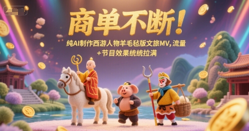 商单不断！纯AI制作西游人物羊毛毡版文旅MV，流量+节目效果统统拉满-站源网