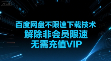 百度网盘不限速下载技术，解除非会员限速，无需充值VIP-站源网