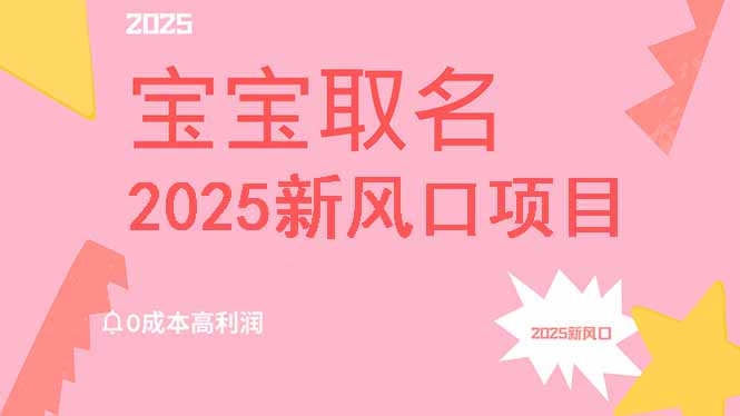 2025新风口项目宝宝取名，0成本高利润，附保姆级教程，月入过万不是梦-站源网
