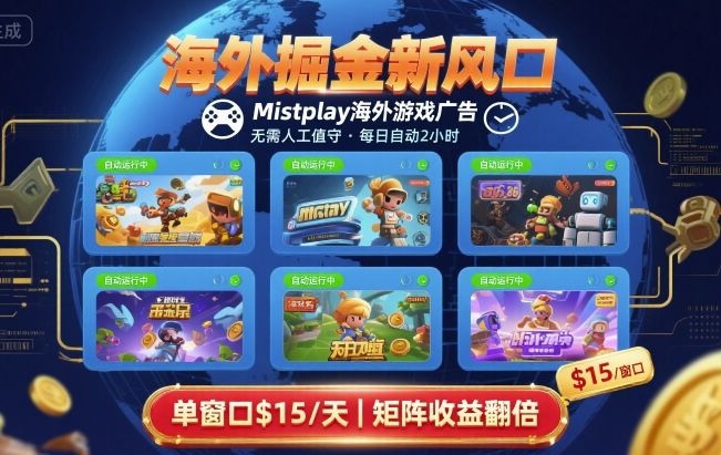 海外掘金新风口，Mistplay海外游戏广告，每日自动运行，单窗口稳入2美刀 ，可矩阵操作【揭秘】-站源网