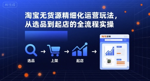 淘宝无货源精细化运营玩法，从选品到起店的全流程实操-站源网