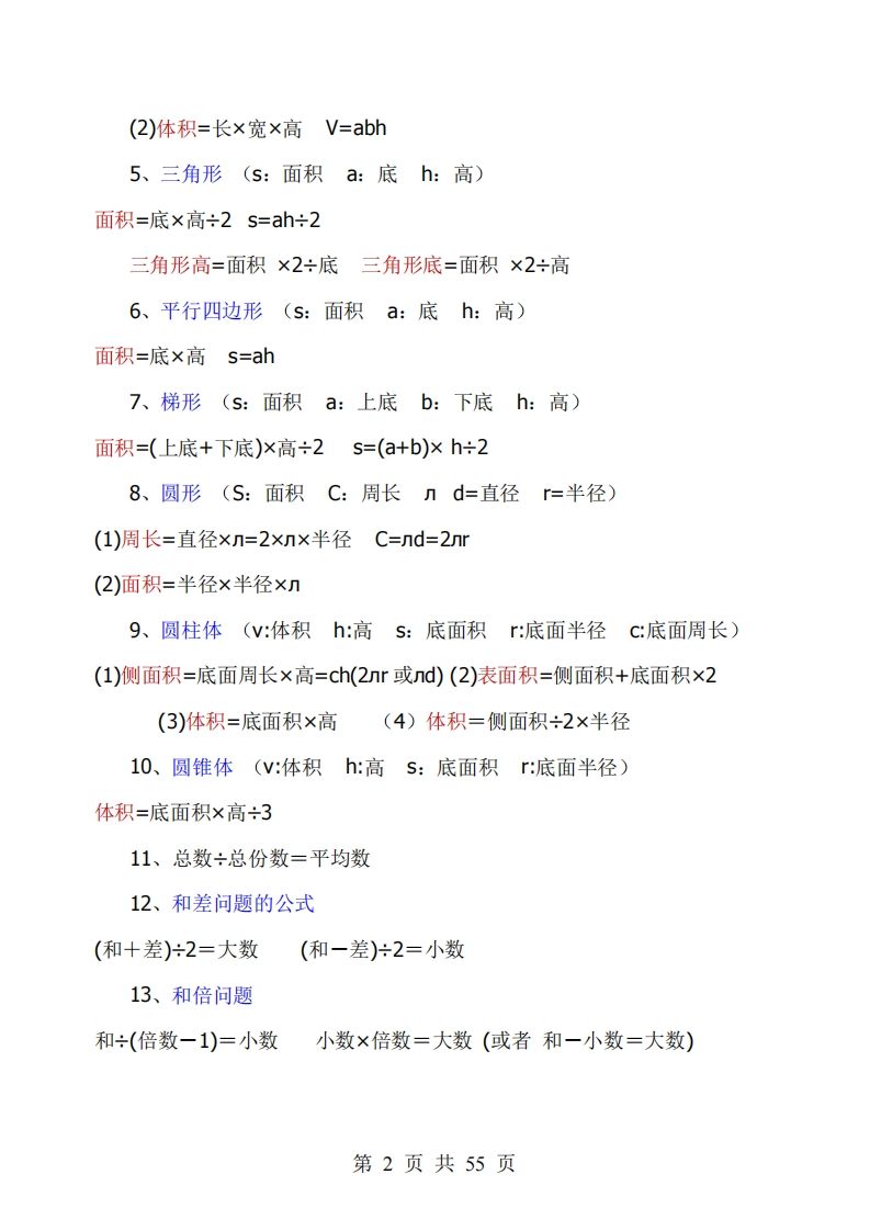 《小学六年级数学知识点归纳》六下数学【北师版】-站源网