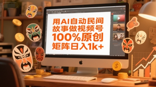 用AI自动民间故事做视频号，100%原创，矩阵日入1k+-站源网