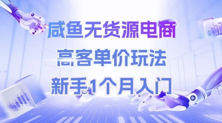 咸鱼无货源电商，高客单价玩法，新手1个月入门-站源网