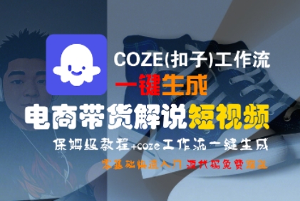 COZE(扣子)工作流一键生成电商带货解说短视频，保姆级教程，0基础快手入门-站源网