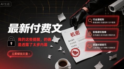 最新付费文：我的这些提醒，的确是透露了太多内幕-站源网
