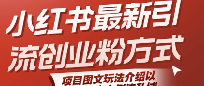 小红书最新引流创业粉方式，项目图文玩法介绍以及如何安全倒流私域-站源网