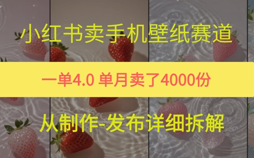 小红薯手机壁纸变现，4块钱一张的图，单月卖了5000份-站源网