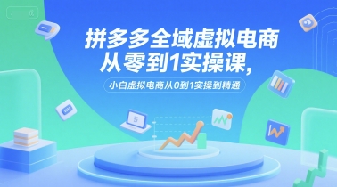拼多多全域虚拟电商从零到1实操课，小白虚拟电商从0到1实操到精通-站源网