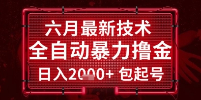 六月最新技术全自动暴力撸金，稳定日入2k+包起号，长期稳定【揭秘】-站源网