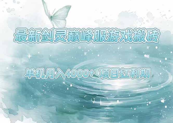 最新剑灵巅峰服游戏搬砖，项目红利期，单机稳定4000+操作简单好上手-站源网