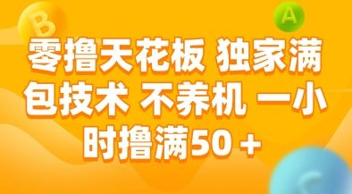 零撸天花板，独家满包技术，不用养机，一小时撸满50+，收益稳定【揭秘】-站源网