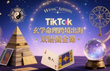 TikTok玄学命理跨境出海双语掘金课，手把手教你用命理知识精准直击海外用户痛点-站源网