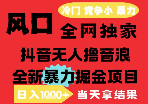 25年6月高爆抖音无人直播最新撸音浪掘金项目，解放双手小白可做，无脑日入1k+，门槛低【揭秘】-站源网