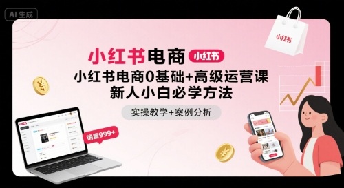 小红书电商0基础+高级运营课，新人小白必学方法，实操教学+案例分析-站源网