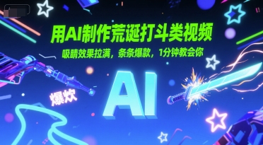 用AI制作荒诞打斗类视频，吸睛效果拉满，条条爆款，1分钟教会你-站源网