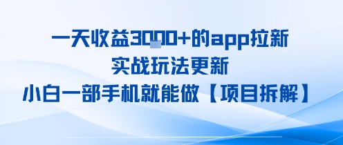 一天收益1k+的app拉新，实战玩法更新，小白一部手机就能做【项目拆解】-站源网
