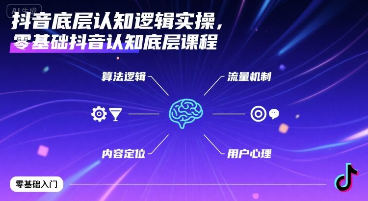 抖音底层认知逻辑实操，零基础抖音认知底层课程-站源网