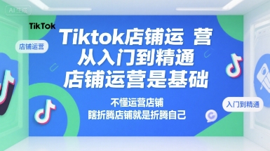 Tiktok店铺运营从入门到精通，店铺运营是基础，不懂运营店铺，瞎折腾店铺就是折腾自己-站源网