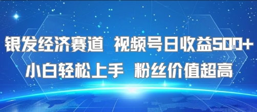 银发经济赛道 视频号日收益5张+ 小白轻松上手 粉丝价值超高-站源网