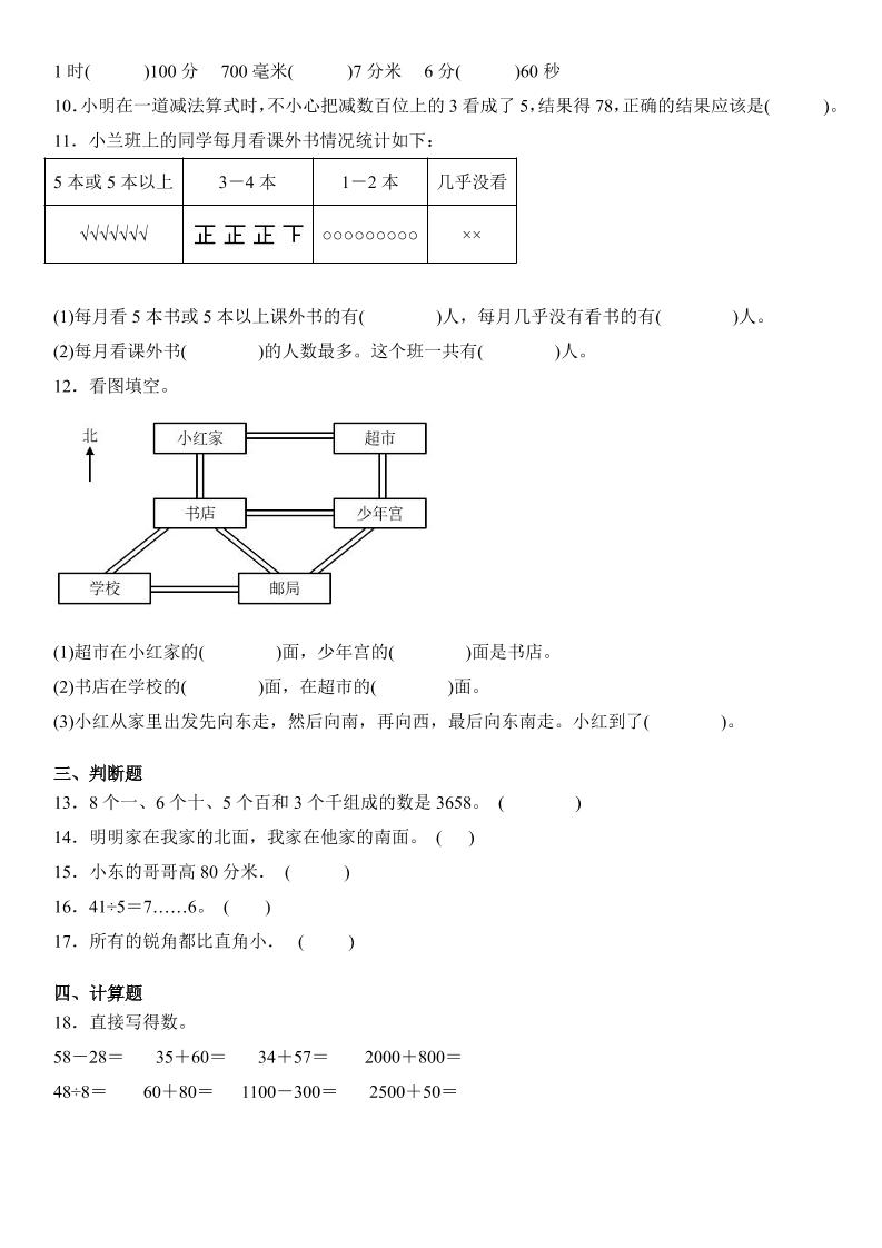 2025二年级下册数学期末押题卷苏教版-站源网
