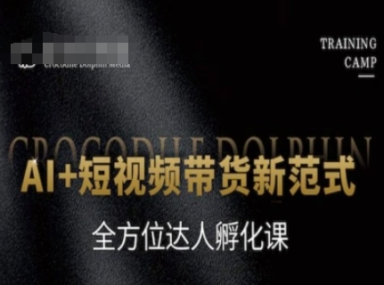 AI+短视频带货新范式，全方位达人孵化课-站源网