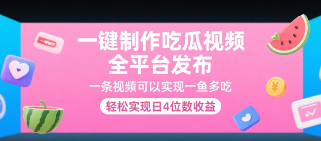 一键制作吃瓜视频，全平台发布，一条视频可以实现一鱼多吃，轻松实现日4位数收益【揭秘】-站源网