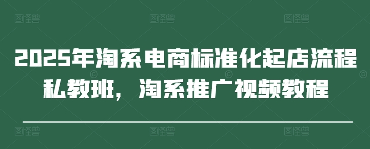 2025年淘系电商标准化起店流程私教班，淘系推广视频教程-站源网