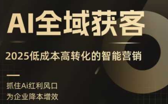 AI全域获客实训营，2025低成本高转化的智能营销，精准找客，高效营销-站源网