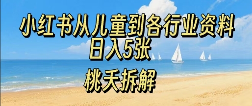 小红书从儿童到各行业学习资料，日入5张-站源网