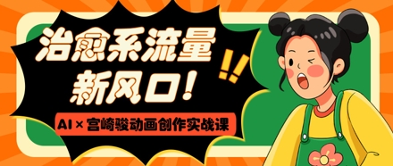 治愈系流量新风口，AI+宫崎骏动画创作实战课，从0到1打造爆款视频-站源网