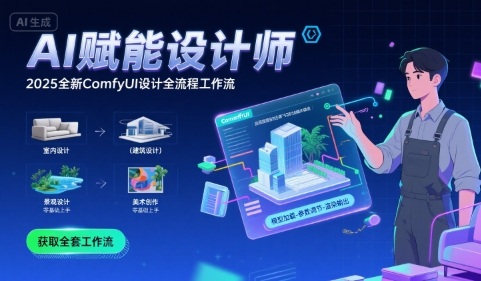 AI赋能设计师， 2025全新comfyui设计全流程工作流 ，室内-建筑-景观-美术，零基础直接上手-站源网