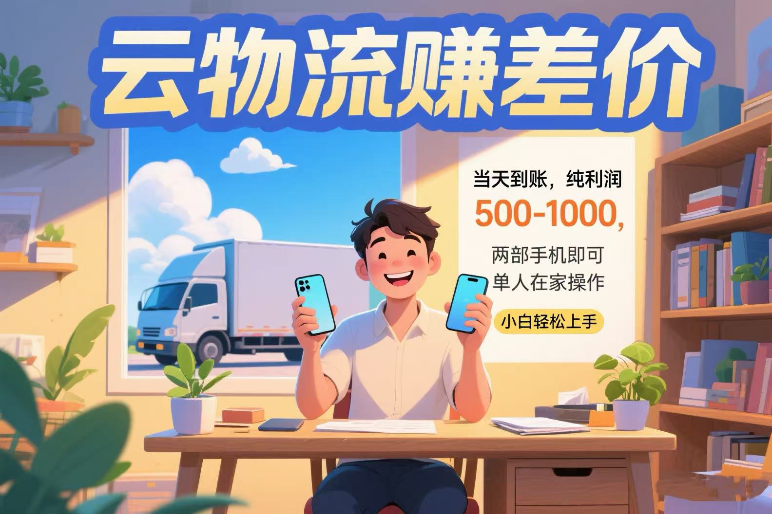 云物流赚差价 当天到账纯利润500-1000 两部手机即可 可单人在家操作 小…-站源网