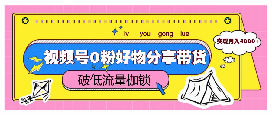 视频号0粉好物分享带货，突破低流量枷锁，实现月入4000+-站源网